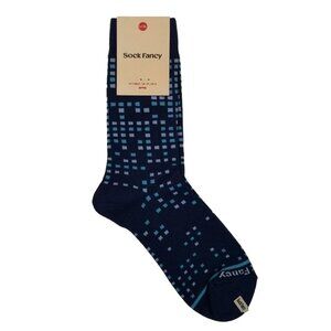 NWT Sock Fancy‎ 200 Needle Crew Socks Size 8-14 Color Navy